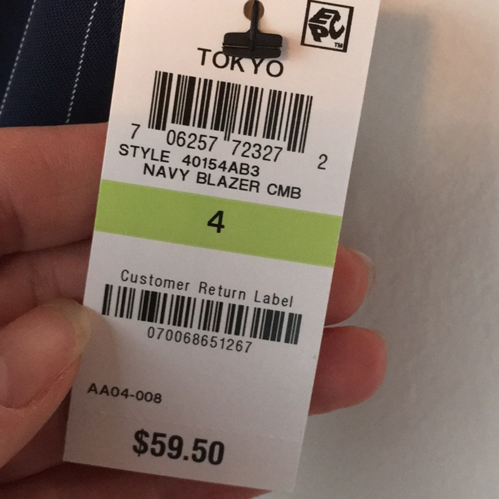 NWT Bar III Navy pinstripe Ankle Pants - Picture 4 of 5